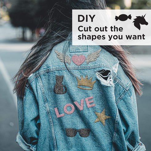 SINGER Iron-On Patches, Gold/Silver Glitter 3.75” x 5” inches...