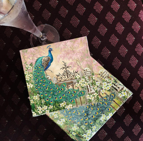 20-ct 13x13 Peacock Napkins for Valentine's, Dinner, Decoupage, Cocktail, Wedding, Shower, Mother's Day, Birthday Party - Decorative Paper Bird De...