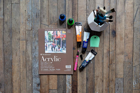 Strathmore Acrylic Paper Pad 9"X12"-10 Sheets -430900...