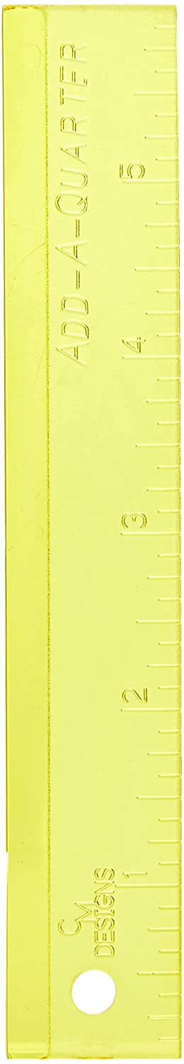 CM Designs Add-A-Quarter 6 Inch Yellow Ruler, 6"