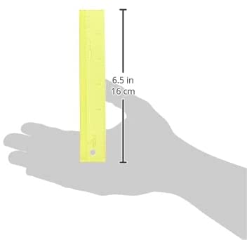 CM Designs Add-A-Quarter 6 Inch Yellow Ruler, 6"