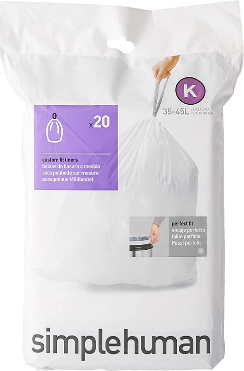 simplehuman Code K 35-45L, White, 20 ct
