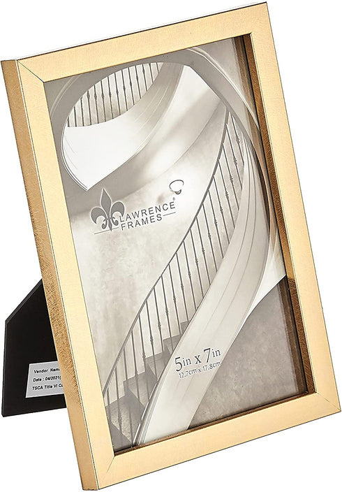 Lawrence Frames - 708057 Galvanized Expressions Chloe Contemporary Gold Picture Frame, 5x7