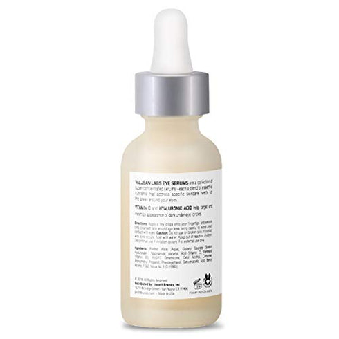 Valjean Labs Brighten Eye Serum with Vitamin C + Hyaluronic Acid | Helps Minimize Dark Circles and Even Skin Tone | Paraben Free, Cruelty Free, Made in USA (1 oz)