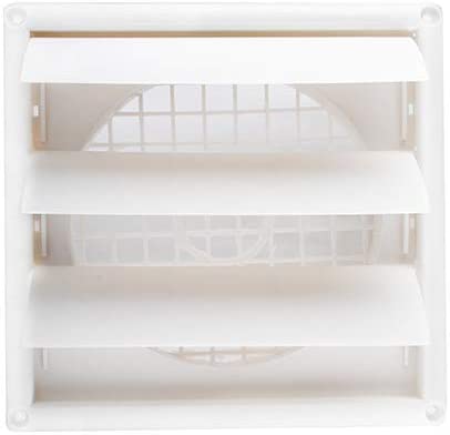 Dryer Vent Cover Outdoor 6 inch, Exterior Wall Vent Cover,White Louvered Outdoor Dryer Vent Cover (8'' x 8 '')