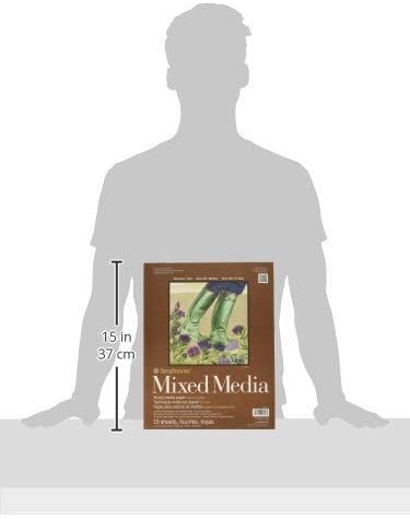 Strathmore 462-111 400 Series Mixed Media Pad, 11"x14" Glue Bound, 15 Sheets