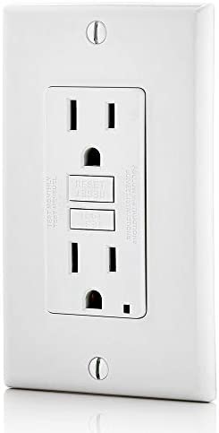 Leviton GFNT1-W Self-Test SmartlockPro Slim GFCI Non-Tamper-Resistant Receptacle with LED Indicator, Wallplate Included, 15-Amp, White