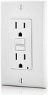 Leviton GFNT1-W Self-Test SmartlockPro Slim GFCI Non-Tamper-Resistant Receptacle with LED Indicator, Wallplate Included, 15-Amp, White