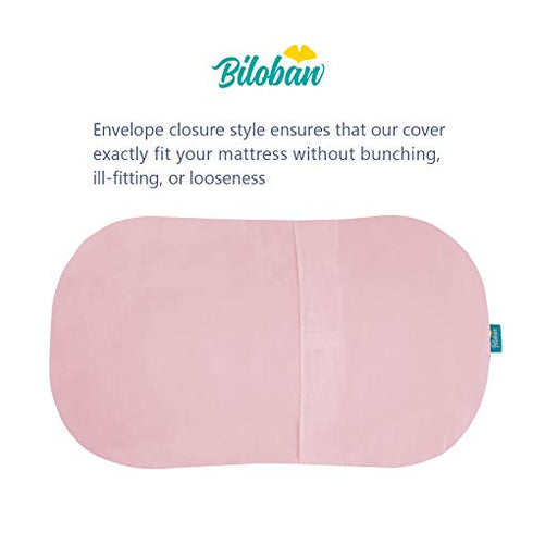Bassinet Mattress Cover Compatible with Halo Bassinest Swivel Sleeper Bassinet Mattress Pad, 2 Pack, Microfiber, Waterproof and Soft, Pink