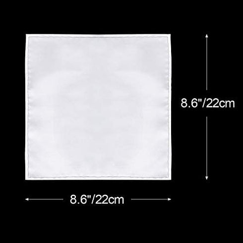 10 PCS Pocket Squares, Suit Silk Handkerchief For Men & Boys (White)