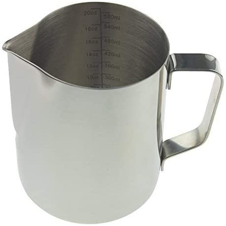 Thermometer World Barista Milk Jug 600ml Stainless Steel Ideal for Coffee Latte Cappuccino