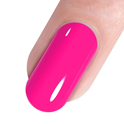 Vishine Nail Gel Polish, 15ml Soak Off Nail Gel Polish Nail Art Manicure Salon DIY at Home Long-lasting - Hot Pink 0.5 OZ