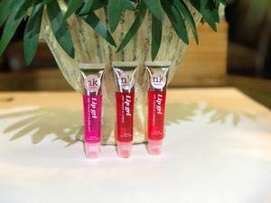 VARIETY SET OF 5 NK Hydrating Lip Gel - Vitamin E (Clear, Rosehip Oil, Bubble Gum, Cherry, Strawberry)