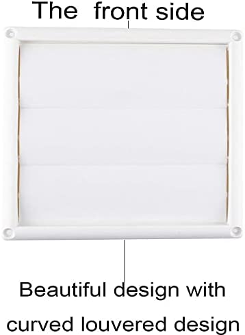 Dryer Vent Cover Outdoor 6 inch, Exterior Wall Vent Cover,White Louvered Outdoor Dryer Vent Cover (8'' x 8 '')