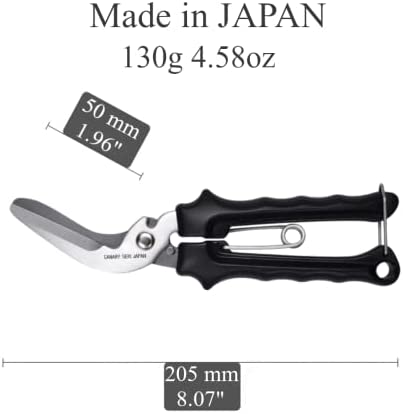 CANARY Carpet Cutter Tool Heavy Duty Carpet Scissors, Razor Japanese Stainless Steel Blade, Spring Loaded Hand Shears for Carpet, Rug, Artificial Grass, Metal Mesh, Made in JAPAN