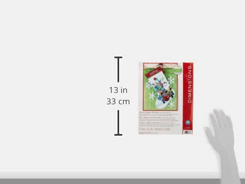 Dimensions Counted Cross Stitch 'Santa's Sidecar' Personalized Christmas Stocking Kit, 14 Count Light Blue Aida, 16"