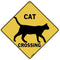 CROSSWALKS Cat Silhouette Crossing 12" X 12" Aluminum Sign (X311)