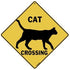 CROSSWALKS Cat Silhouette Crossing 12" X 12" Aluminum Sign (X311)