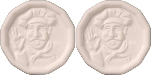 JBK Pottery Chef Design Ceramic Pot Minder, Set of 2