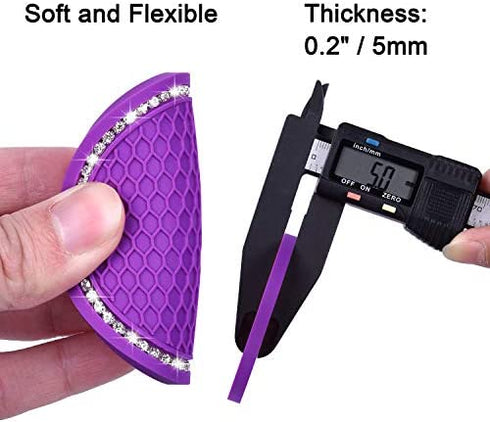 Bling Car Coasters, Wisdompro 4 Pack PVC Car Cup Holder Insert Coaster - Anti Slip Universal Vehicle Interior Accessories Crystal Glitter Cup Mats for Women and Men (2.75" Diameter, Purple)