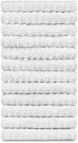 DecorRack 100% Cotton Bar Mop, 12 x 12 inch, Cleaning Towels for Kitchen (12 Pack)