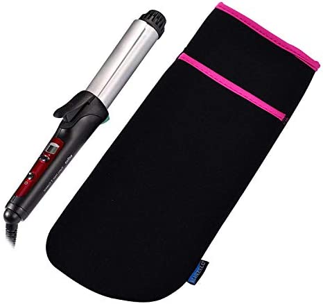 BCP Neoprene Curling Iron Holder Flat Iron Curling Wand Travel Cover Case Bag Pouch (Black)
