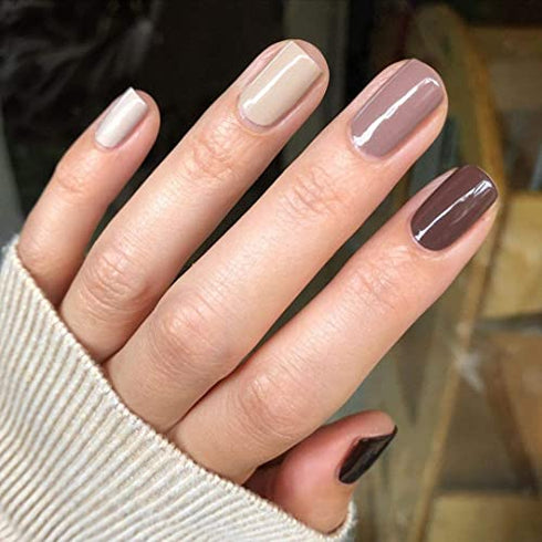 Vishine Nude Brown Collection Gel Nail Polish Set - 6 Colors Gel Polish Set Kit UV LED Soak Off Gel Polish 0.27 OZ 8ML