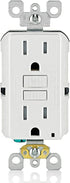 Leviton GFTR1-W Self-Test SmartlockPro Slim GFCI Tamper-Resistant Receptacle with LED Indicator, Wallplate Included, 15-Amp, White, 1-Pack