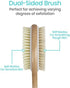 Vive Shower Brush - Dry Skin Body Exfoliator - Shower and Bath Scrubber for Wash Brushing, Exfoliating, Cellulite, Foot Scrub, Leg Exfoliant - Soft and Stiff Massage Bristles - Wooden Long Handle