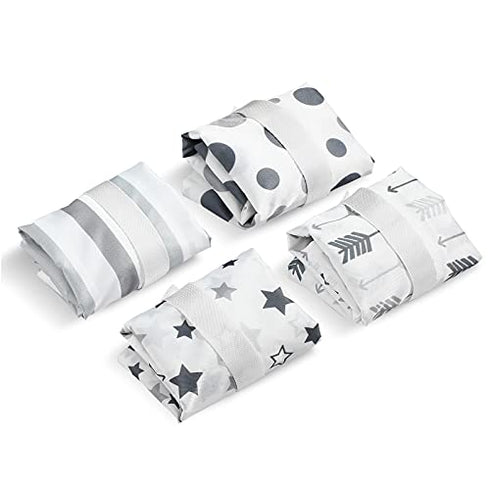 4 Pieces Waterproof Wet Bag Reusable Washable Wet Dry Bag Sealed Wet Diaper Bag with Handle for Travel, Beach, Wet Swimwear, Diapers, Dirty Gym Clothes and Toiletries, 12 x 14 Inch (Geometry)