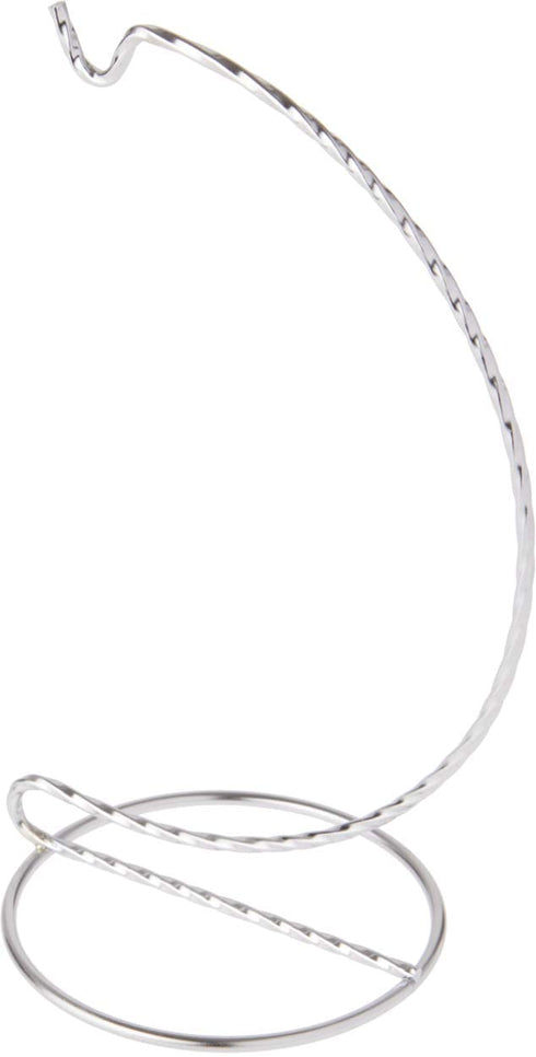 Bard's Twisted Silver-Toned Ornament Stand, 7" H x 3" W x 3" D