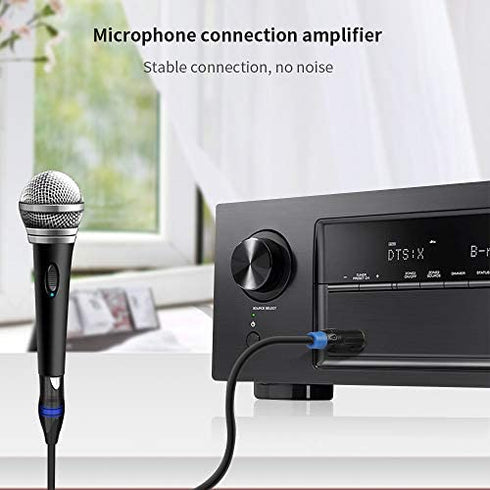 Disino Female XLR to 1/4 Inch (6.35mm) TS Mono Jack Microphone Cable, Unbalanced 3 Pin XLR Female to Quarter inch TS Plug Mic Cord for Dynamic Microphone - 6.6 Feet/2 Meters