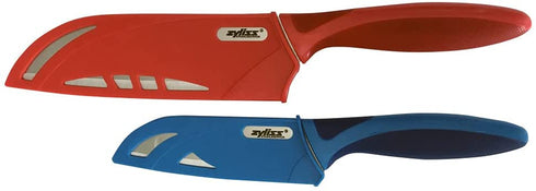 ZYLISS 2 Piece Santoku Knife Set with Sheath Covers, Stainless Steel