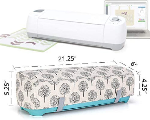 Luxja Dust Cover Compatible with Cricut Explore Air and Explore Air 2,Cover with Back Pockets, Trees