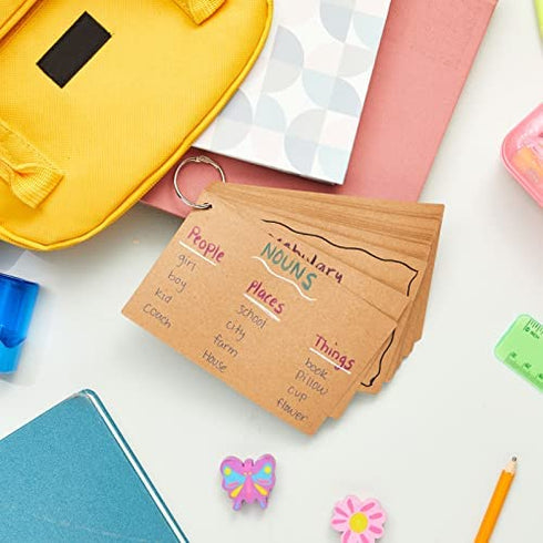 Juvale Blank 3x5 Kraft Index Cards for Studying, Notes, Crafts, DIY (Brown, 100 Pack)