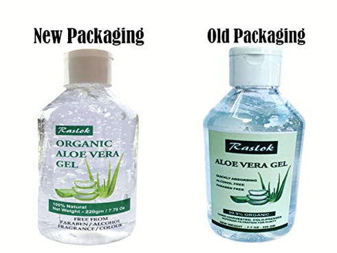 Raslok Aloe Vera Gel 100% Pure Natural Organic Aloe Gel For Moisturizing Face Skin & Hair Care,Durable Moisturizing Hydrating Soothing After Sun Repair Non-Sticky (7.76 OZ)