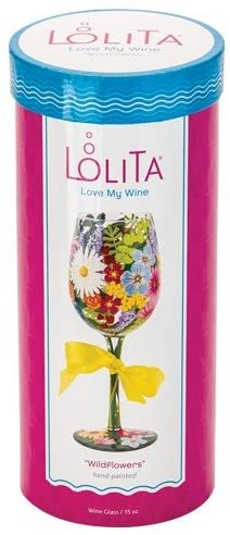 Enesco Designs by Lolita Bride Artisan Made Hand Painted Wine Glass, Wedding Dress, 15 oz