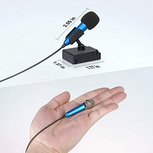 Uniwit Mini Portable Vocal/Instrument Microphone for Mobile Phone Laptop Notebook Apple iPhone Sumsung Android with Holder Clip (Blue)