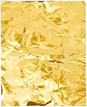 Juvale 100 Pieces Candy Bar Wrappers, Gold Aluminum Foil Wrapping Paper for Chocolate, Caramel, Sweets (6 x 7.5 in)