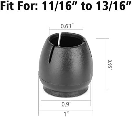 32Pack Anwenk Small Chair Leg Floor Protectors for 11/16” to 7/8” (17mm to 22mm) Round Chair Legs, 3/4" 7/8" Silicone Small Chair Leg Caps Covers Best Chair Leg Tips, Black