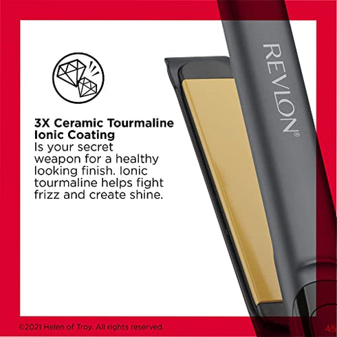 Revlon Smooth Brilliance Ceramic Hair Flat Iron | Smooth Glide and Ultra-Sleek Sylas, (1 in)