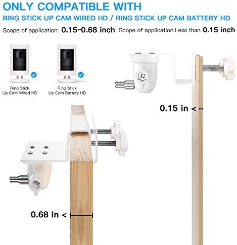 HOLACA Gutter Mount for Ring Stick Up Cam Plug-in HD Security Camera and Ring Stick Up Cam Battery HD Security Camera-Weatherproof-Give a Perfect Angle for Your Ring Stick Up Cam(3rd)