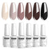 Vishine Nude Brown Collection Gel Nail Polish Set - 6 Colors Gel Polish Set Kit UV LED Soak Off Gel Polish 0.27 OZ 8ML