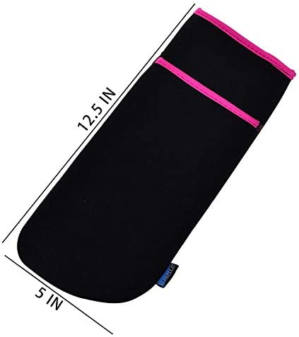 BCP Neoprene Curling Iron Holder Flat Iron Curling Wand Travel Cover Case Bag Pouch (Black)