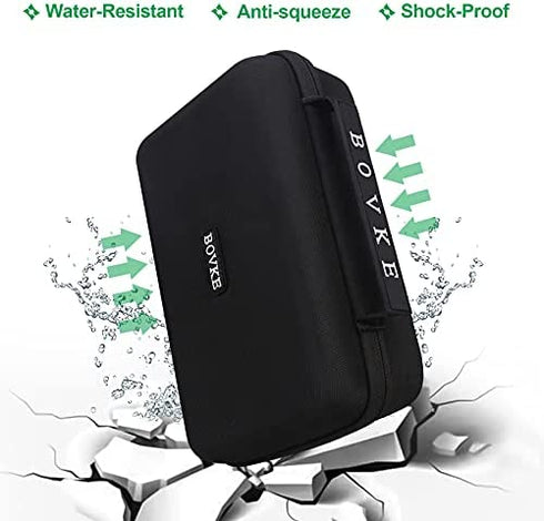 BOVKE Hard GPS Case for 6 -7 Inch Garmin DriveSmart 76/65/61 LMT-S, Garmin Catalyst, Nuvi 2797LMT GPS Navigator System, Extra Space fit Car Charger, Friction Mount, USB Cable, Black + Inside Black