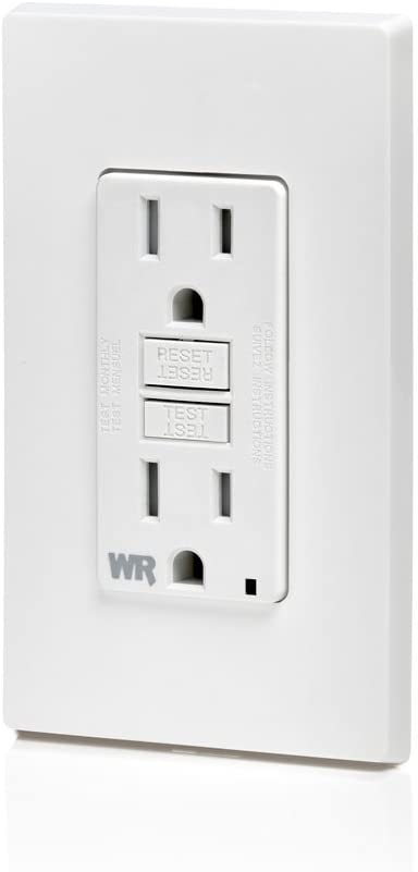 Leviton GFWT1-W Self-Test SmartlockPro Slim GFCI Weather-Resistant and Tamper-Resistant Receptacle with LED Indicator, 15-Amp, White