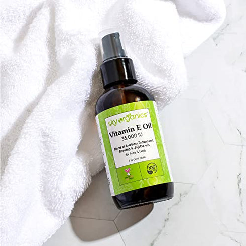 Sky Organics Vitamin E Oil Blend for Face 36,000 IUs to Moisturize, Restore & Smooth, 4 fl. Oz