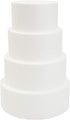 Round Foam Cake Dummy Set, 4 Tiers for Display, Arts and Crafts (White)