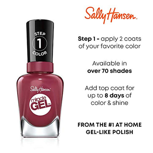 Sally Hansen Miracle Gel Nail Polish, Shade Red-y, Set, Run! #446