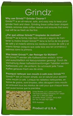 Urnex Grindz Professional Coffee Grinder Cleaning Tablets, 3 Single Use Packets